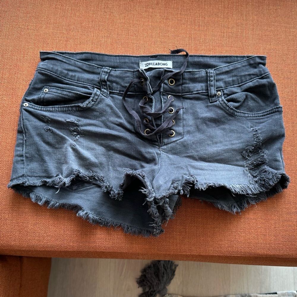 Billabong Black Jean Shorts Distressed Style